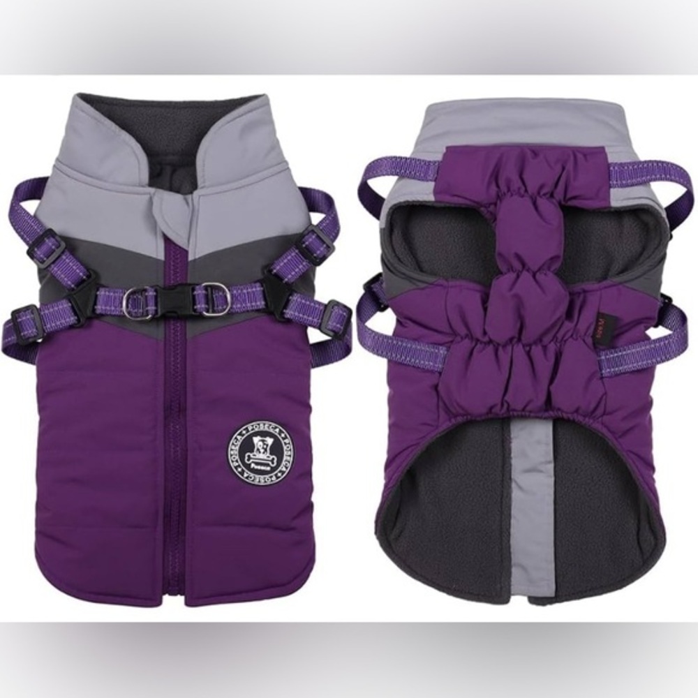 NWT Norbi Small Dog Winter Jacket with Harness - 2 in 1 Puppy Coat size M